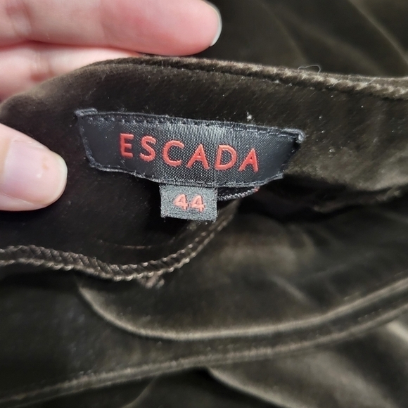 Escada Velvet Brown Trousers Size 44 - Picture 4 of 5